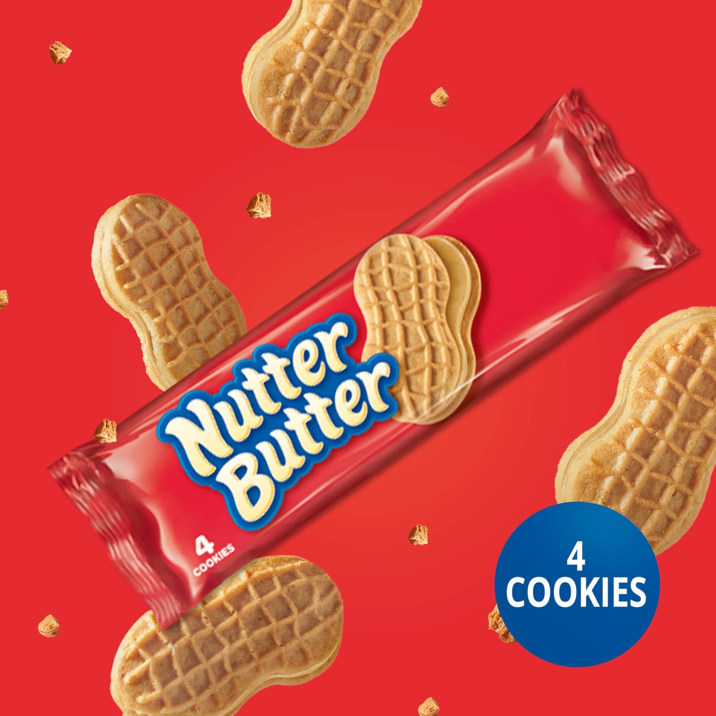 Nutter Butter Peanut Butter Sandwich Cookies, 48 Snack Packs (4 Cookies Per Pack, 4 Boxes)