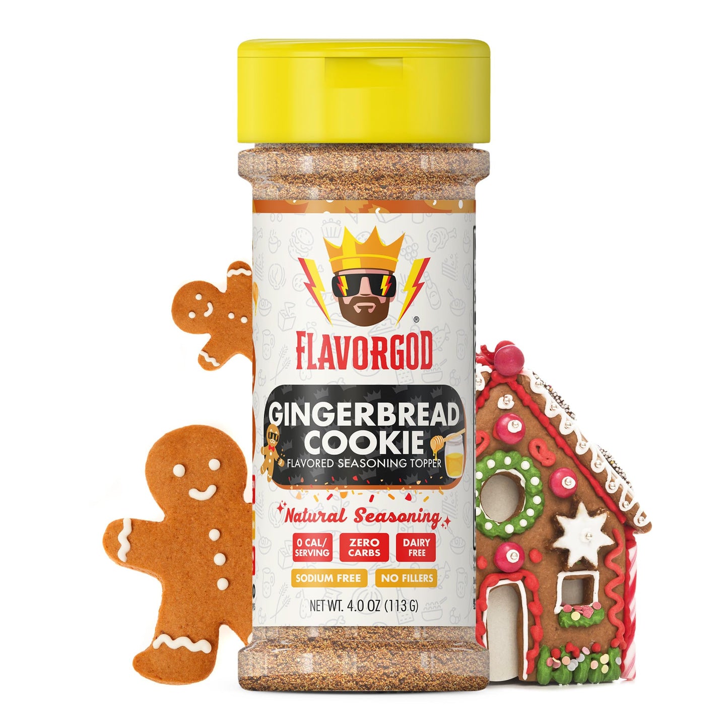 Flavor Blendgerbread Cookie Seasoning Mix By Flavor God - Top-High Standardll Natural & Healthy Spice Blend For Ice Cream Coffee Donuts & Cookies - Kosher Low Sodium Dairy-Free & Gluten-Free - Great Flavor Spices And Seasoning Gift