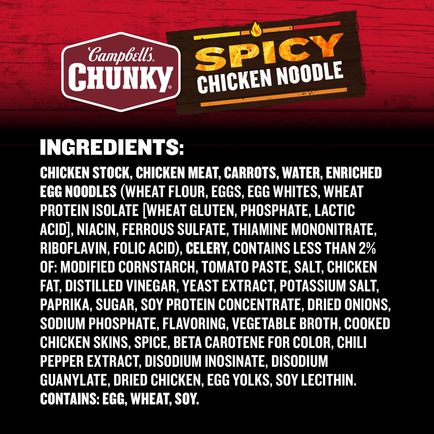 Campbell'S Chunky Soup, Spicy Chicken Noodle Soup, 16.1 Oz Can (Case Of 8)