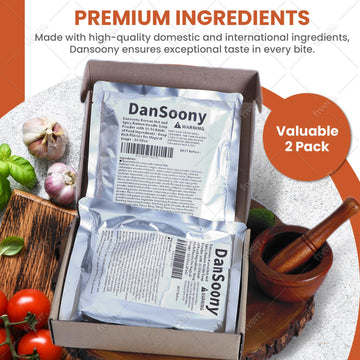Dansoony Korean Hot And Spicy Ramen Noodle Soup Powder With 30-50 Kinds Of Food Ingredients - Deep, Rich Flavors For Magical Soups (2Pack)