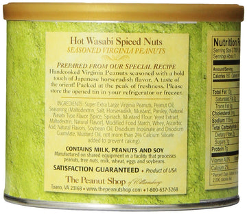 The Peanut Shop Of Williamsburg Wasabi Spiced Peanuts, 10.5 Ounce