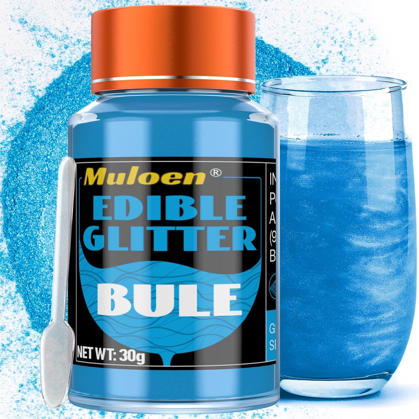 Blue Edible Glitter - 30 Grams 100% Edible Glitter For Drinks Cake Decorating Supplies Cookie Decorating Supplies Strawberries Cookie Mixed Flavors Chocolate Etc. Luster Dust Edible Halloween