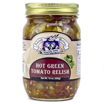 Amish Wedding Hot Green Tomato Relish 15 Ounces (Pack Of 2)