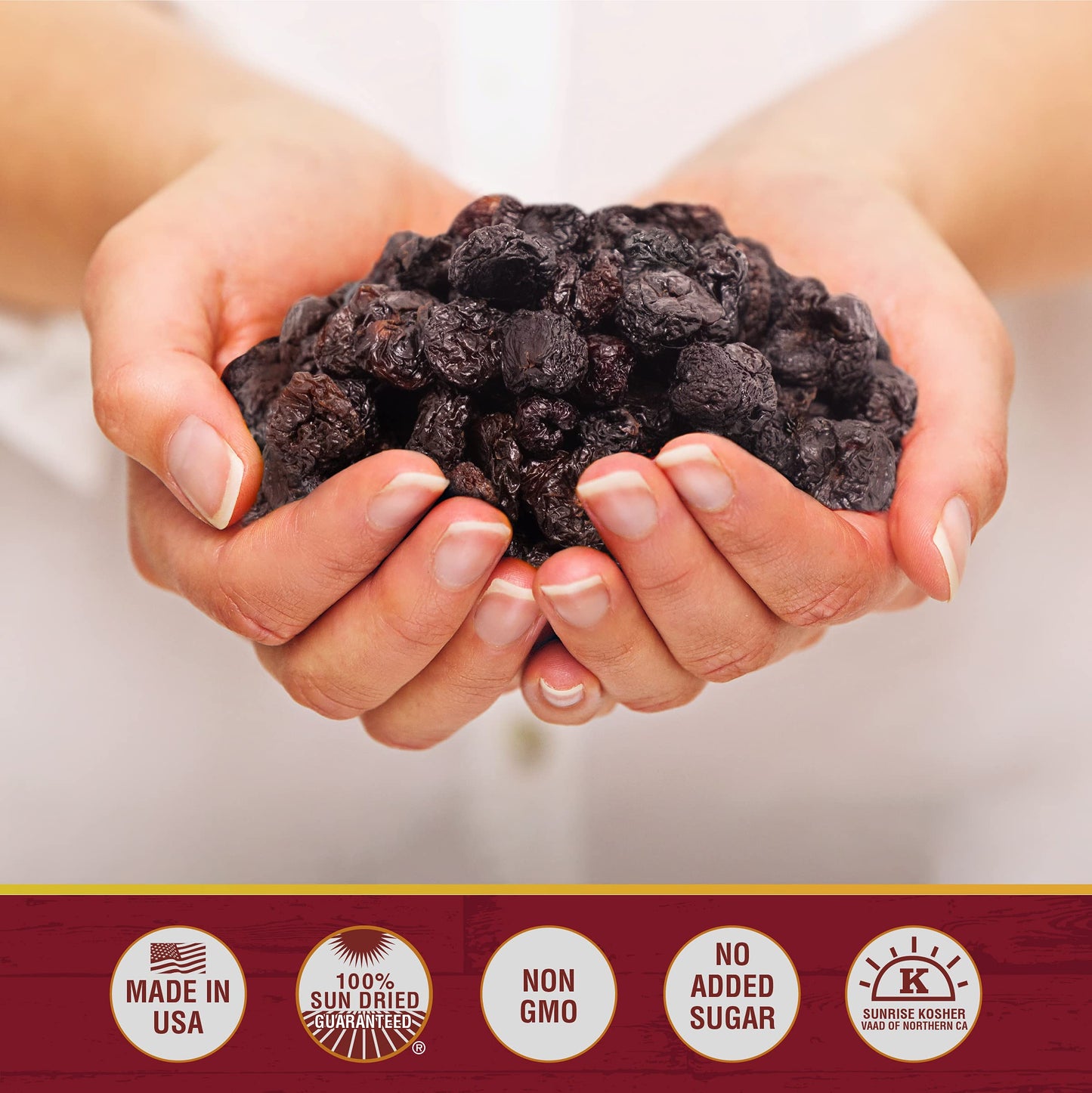 Traina Home Grown California Sun Dried Bing Cherries - Healthy & Non-Gmo, Natural Sweet Flavor Fruit No Sugar Added, Perfect Sna