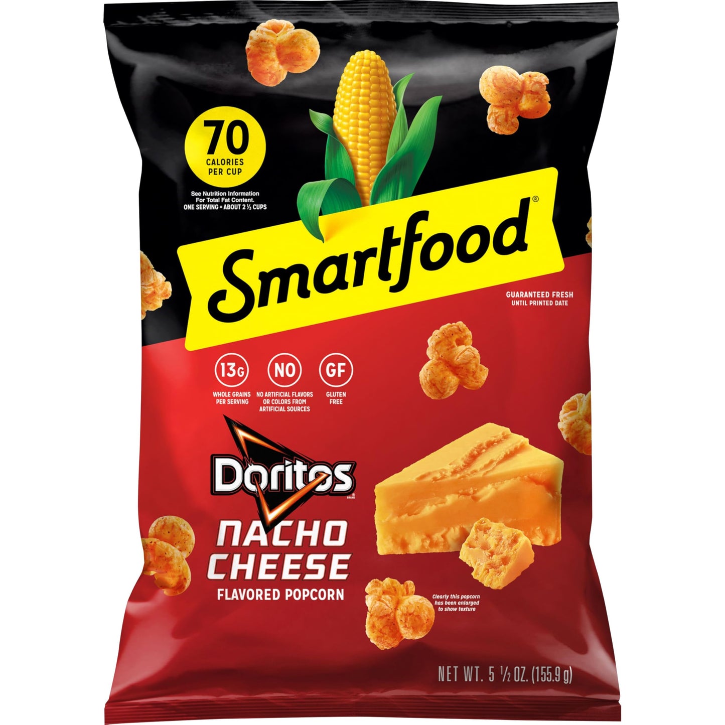 Smartfood Popcorn, Doritos Nacho Cheese, 5.5 Oz