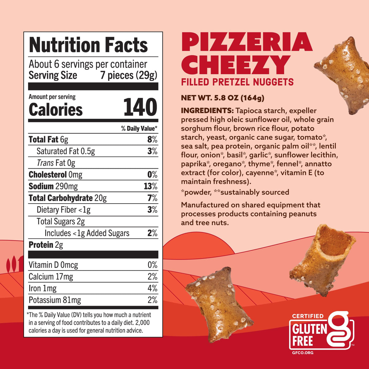 Quinn Pizzeria Cheezy Filled Pretzel Nuggets - Made with Real Ingredients, Whole Grain Sorghum, Sea Salt, Vegan, Gluten Free, Da