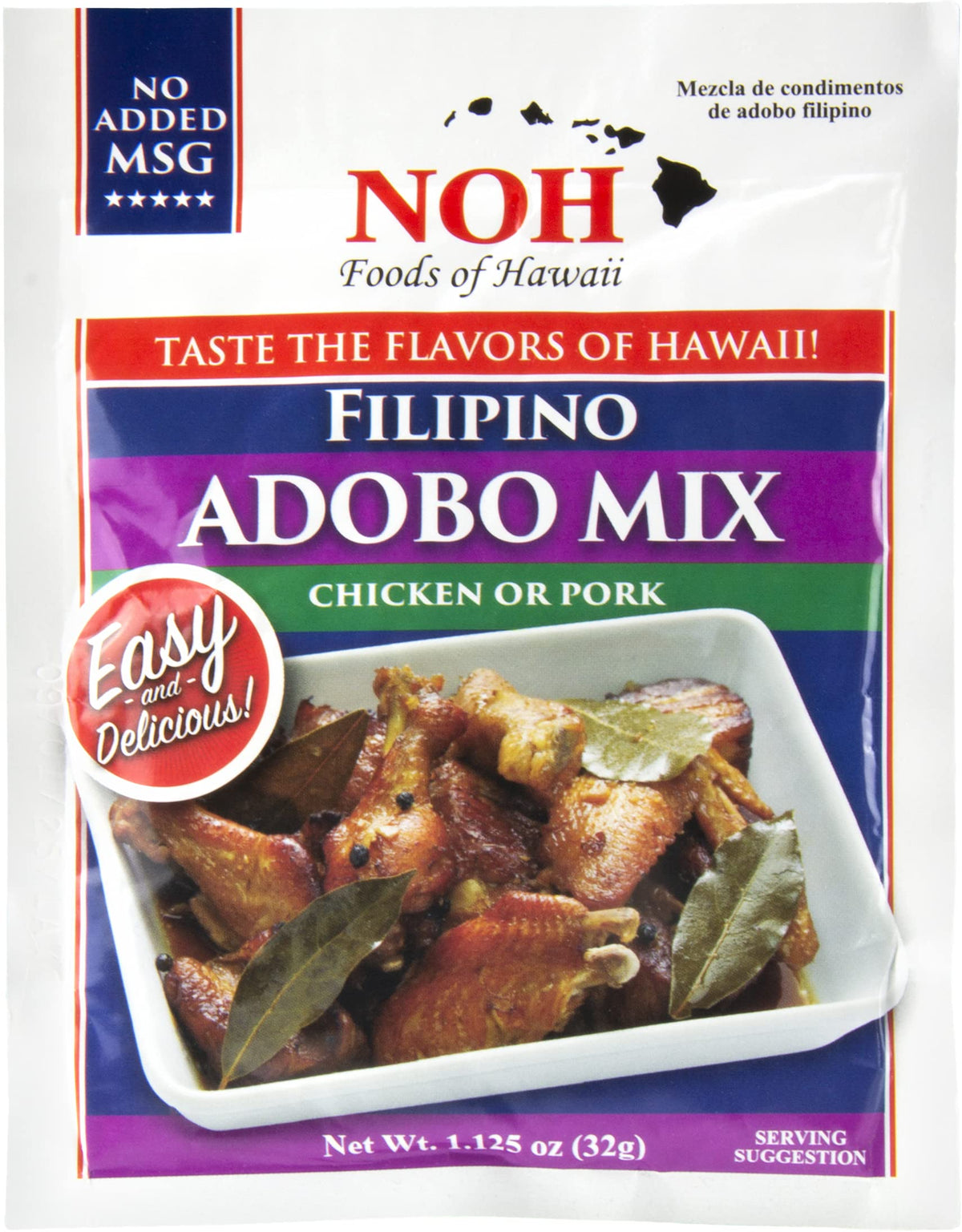 NOH Filipino Adobo, 1.125 -Ounce Packet, (Pack of 12)