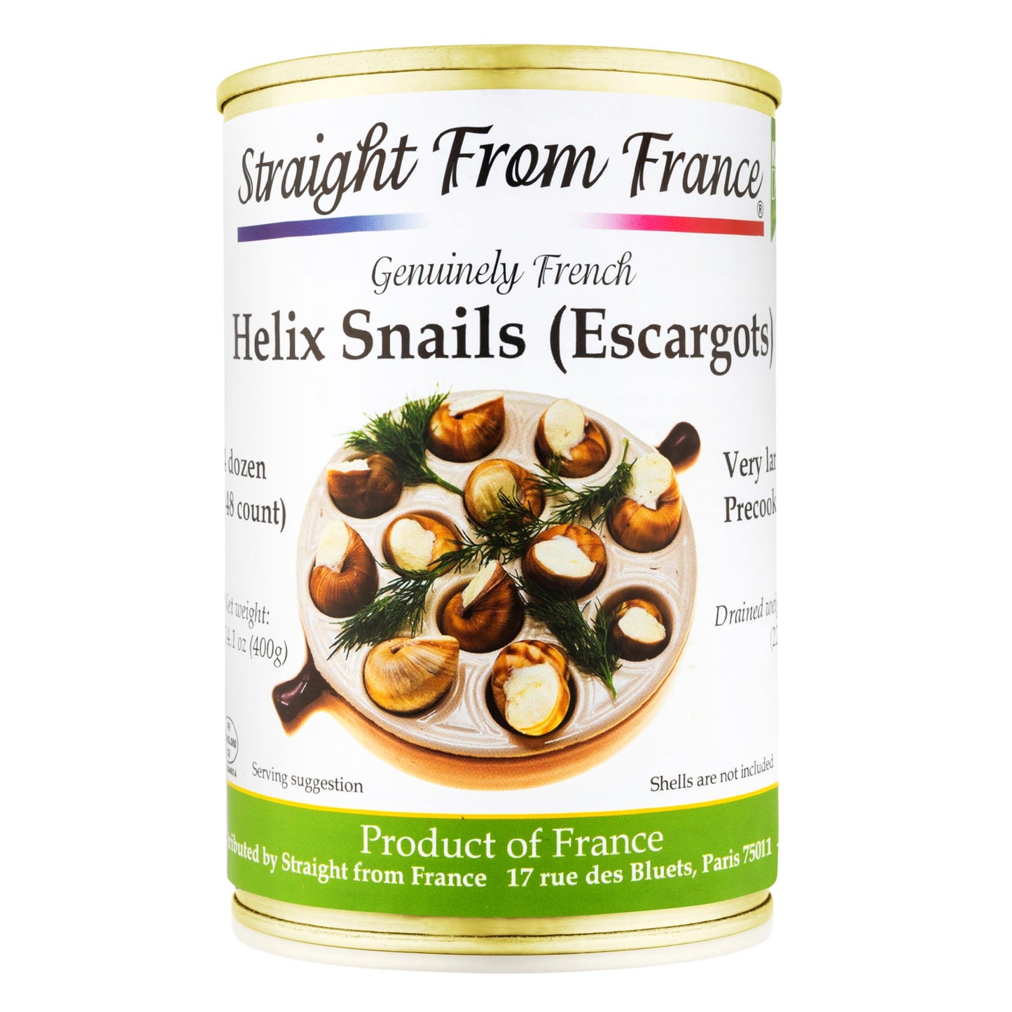 Straight From France Genuinely French French Helix Lucoflavor Blend Canned Escargots Snails 4 Dozen