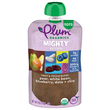 Plum Organics Plum Tots Tots Snacks Pear Bean Blueberry - Case Of 6 - 4 Oz