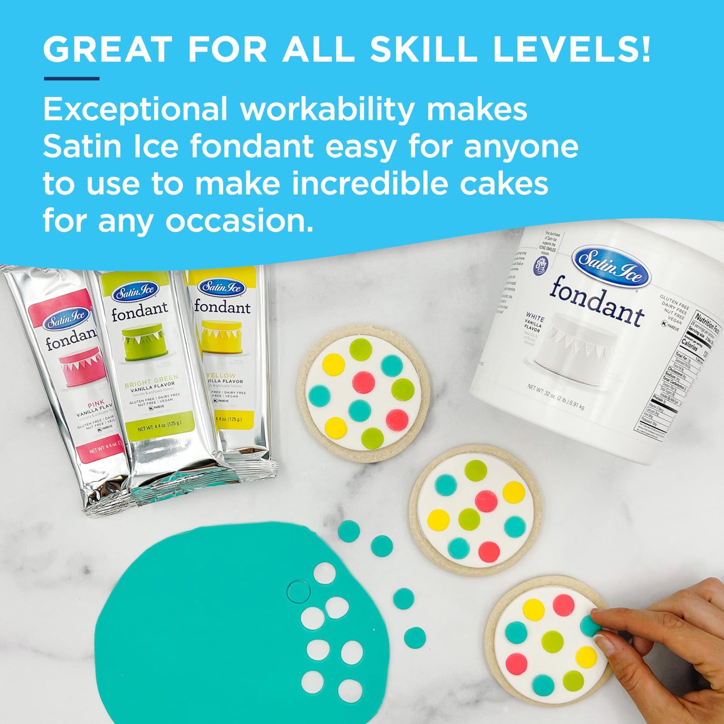 Satin Ice Navy Fondant, Vanilla, 4.4 Ounces