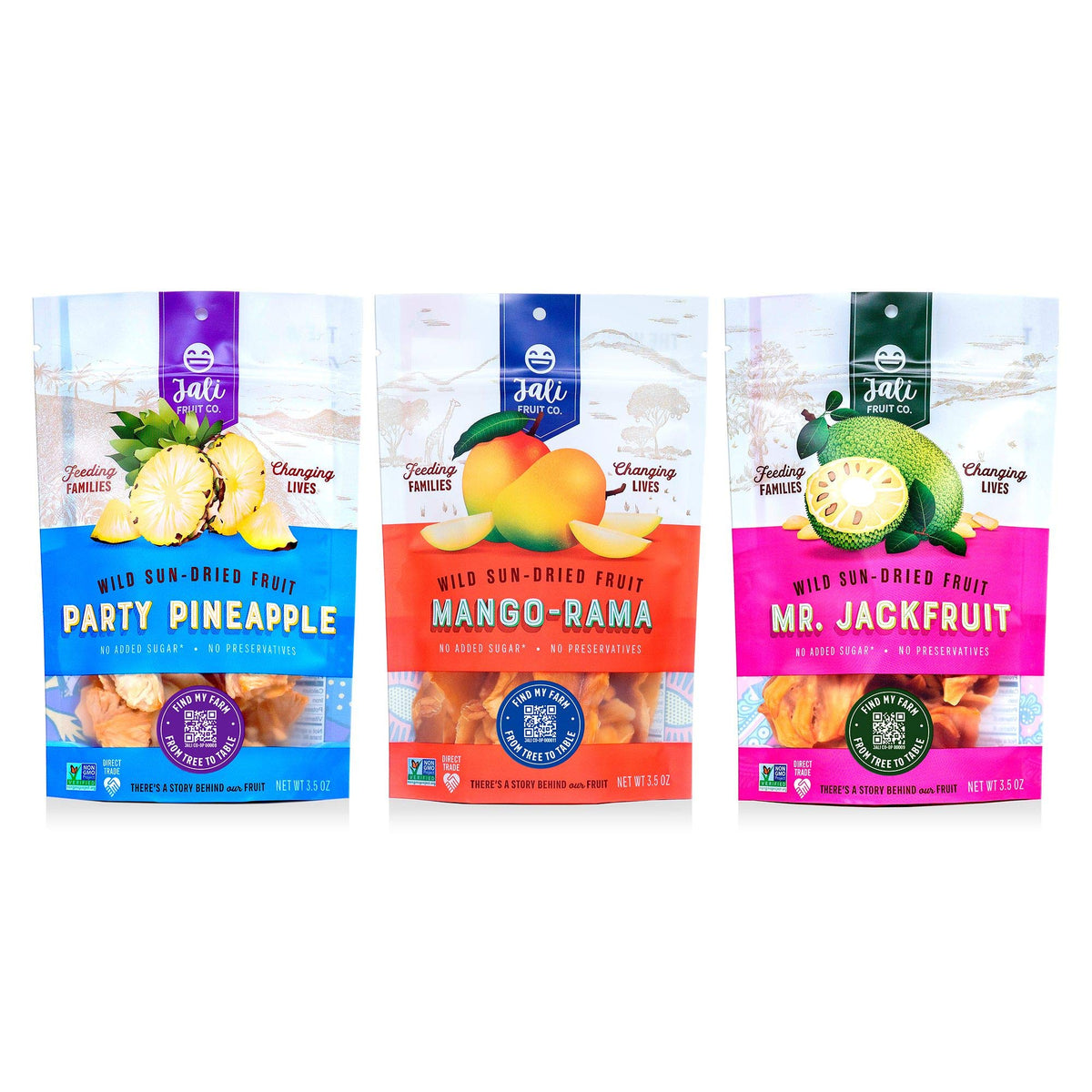 JALI FRUIT CO. - Sun Dried Fruit Variety Pack - Healthy Snacks For Adults - Vegan Snacks - Gluten Free Snacks - Travel Snacks -