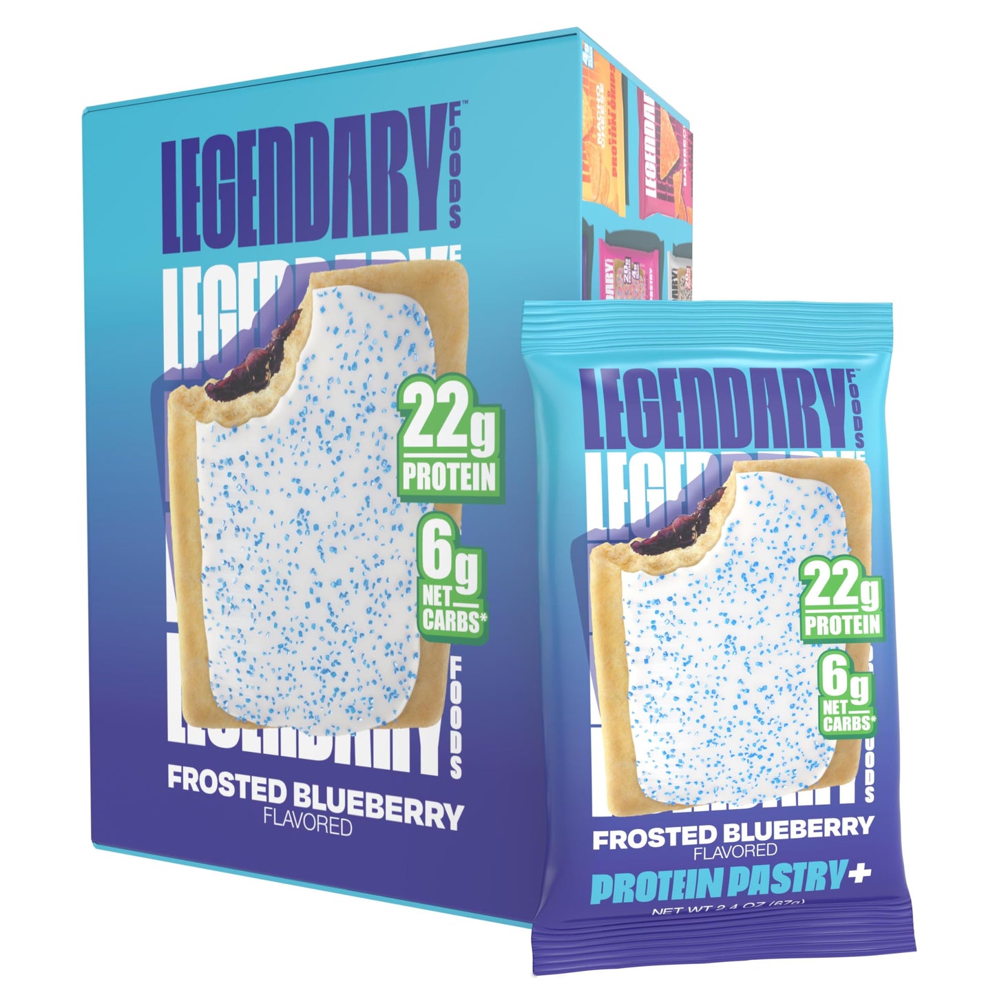 Legendary Foods 22g Protein Pastry 0g Added Sugar, Low Carb, Gluten Conscious, Keto Snack, Ideal for Glucose Management, Include