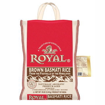 Royal Authentic Basmati Brown Rice - Gluten Free, Vegan - 10 Pound Whole Grain