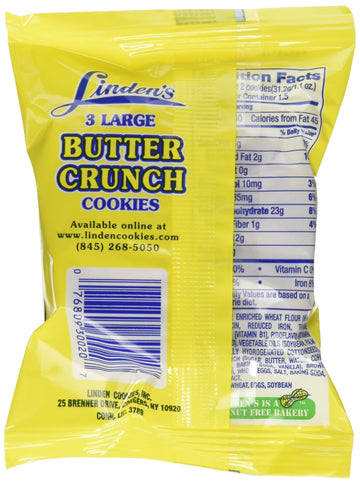 Lindens Butter Crunch Cookies - 3 Cookies Per Pack, 18 Packs of 1.75 Oz Each
