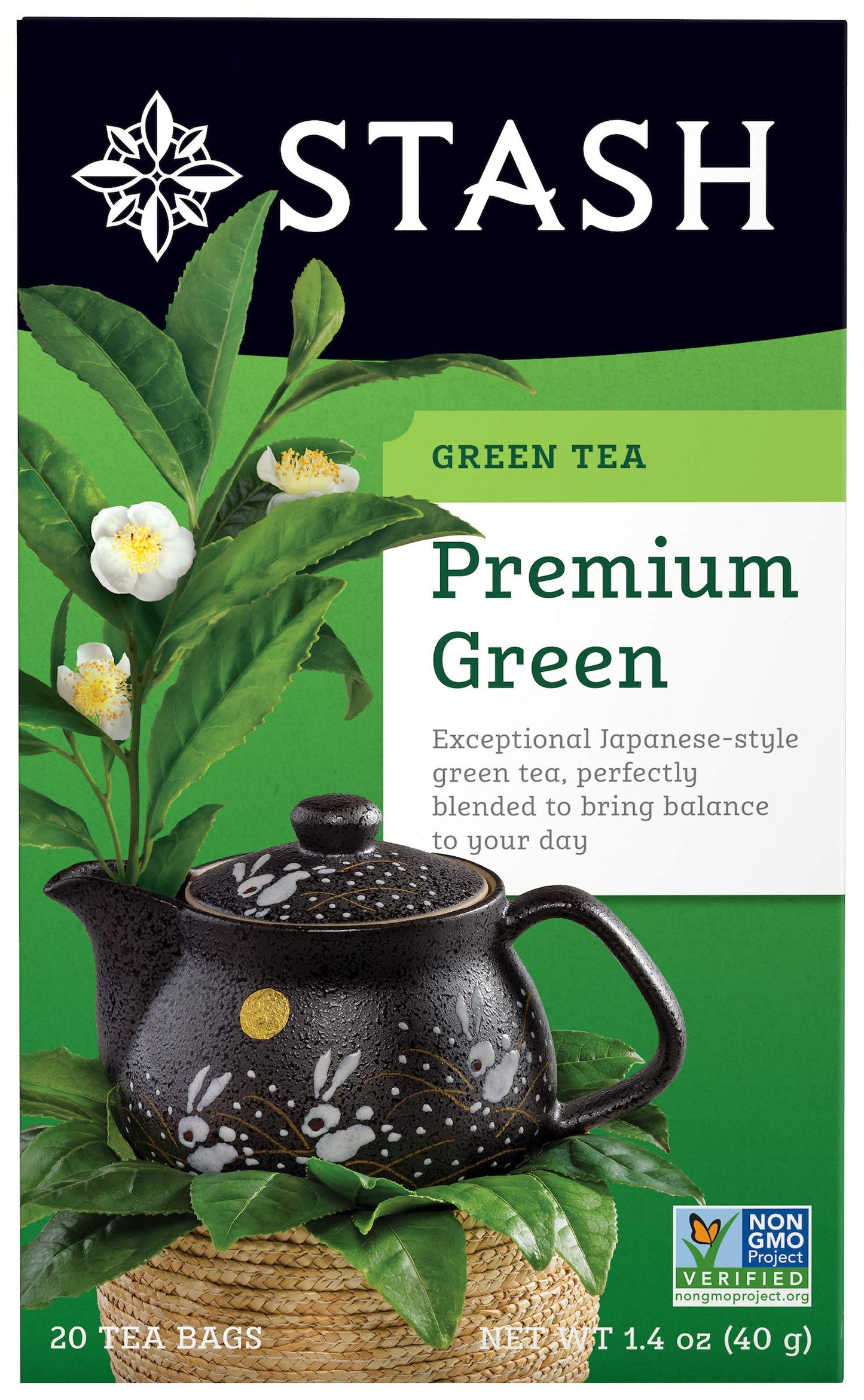 STASH TEA TEA,GREEN,enhanced, 20 BAG36