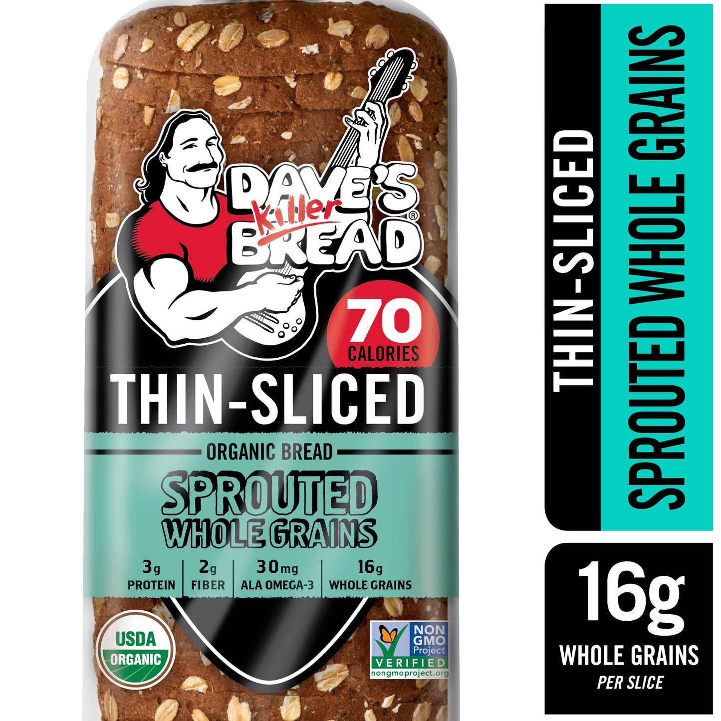 Daves Killer Bread Sprouted Whole Grains Thin-Sliced, Whole Grain Organic Bread, 20.5 oz Loaf