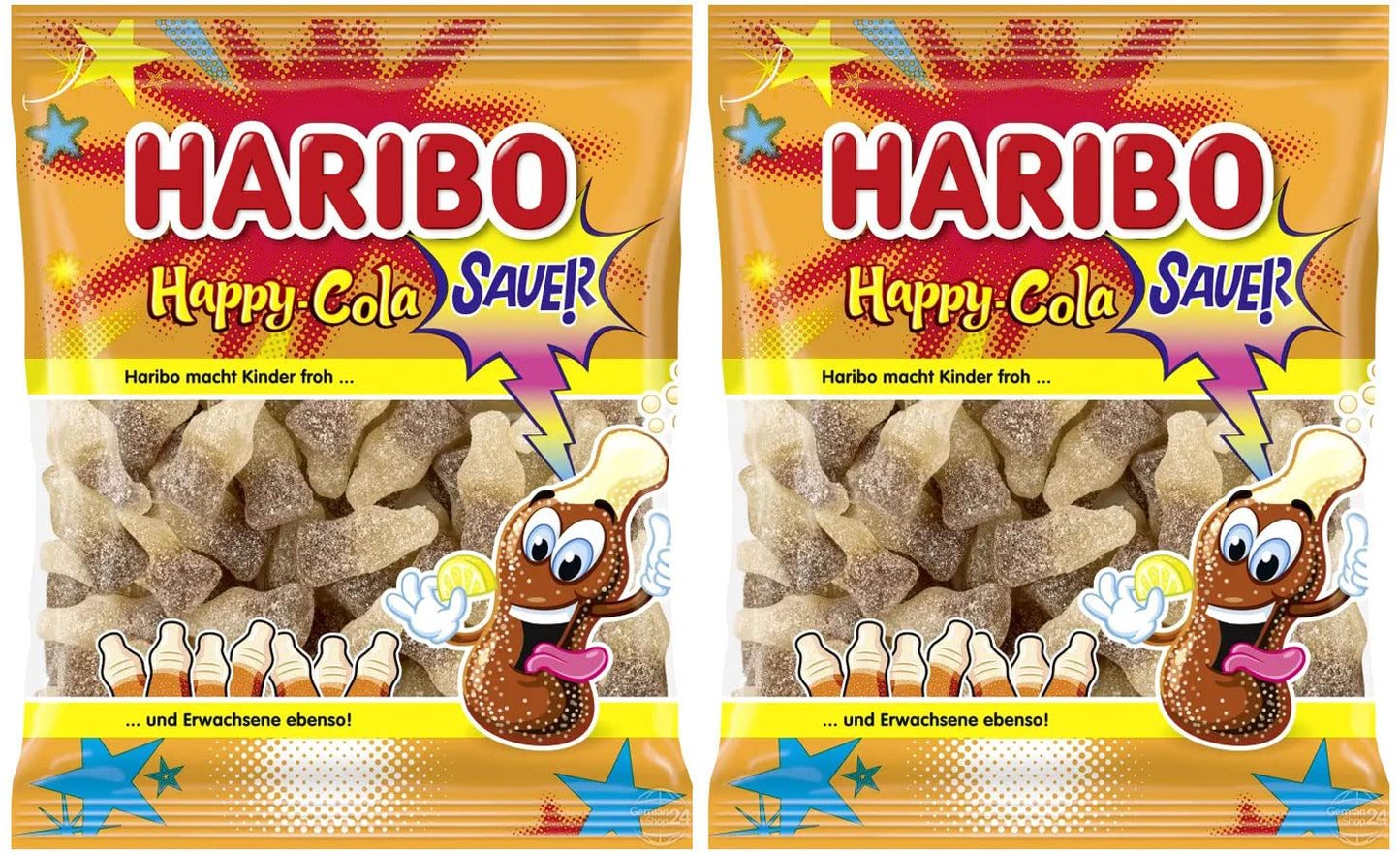 Haribo Happy-Cola Sauer (Sour) Gummy Candy 2-Pack (2 x 175g)