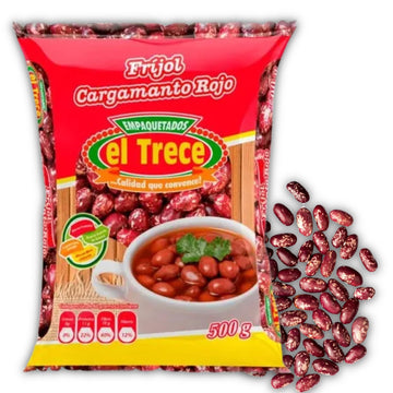 Frijoles Cargamanto Rojo El Trece Pack De 2 Por 500G - Red Kidney Beans El Trece 17.63Oz Pack Of 2 - Ideal Para Bandeja Paisa, F