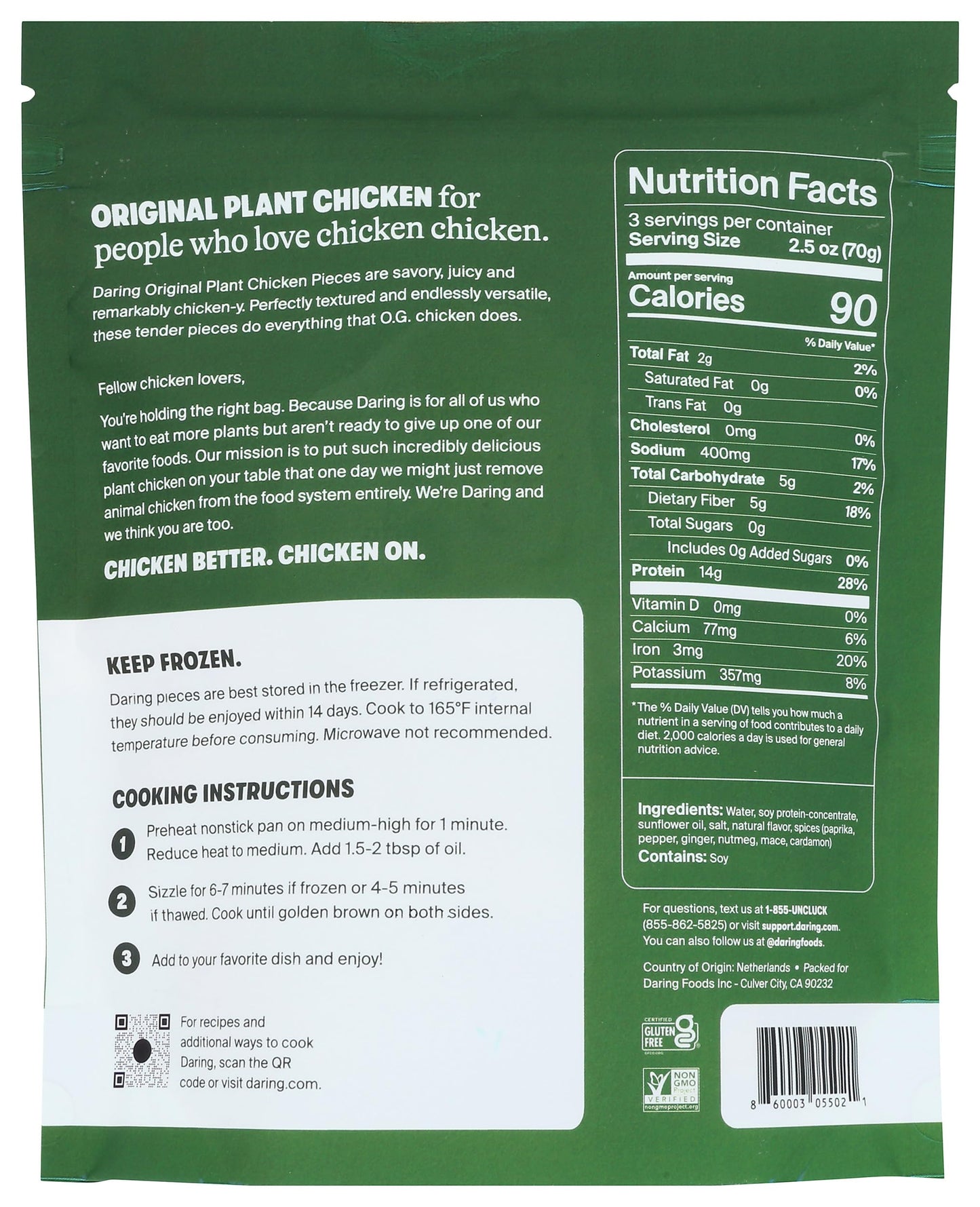 Daring Original Plant Chicken Pieces, 8 Ounce