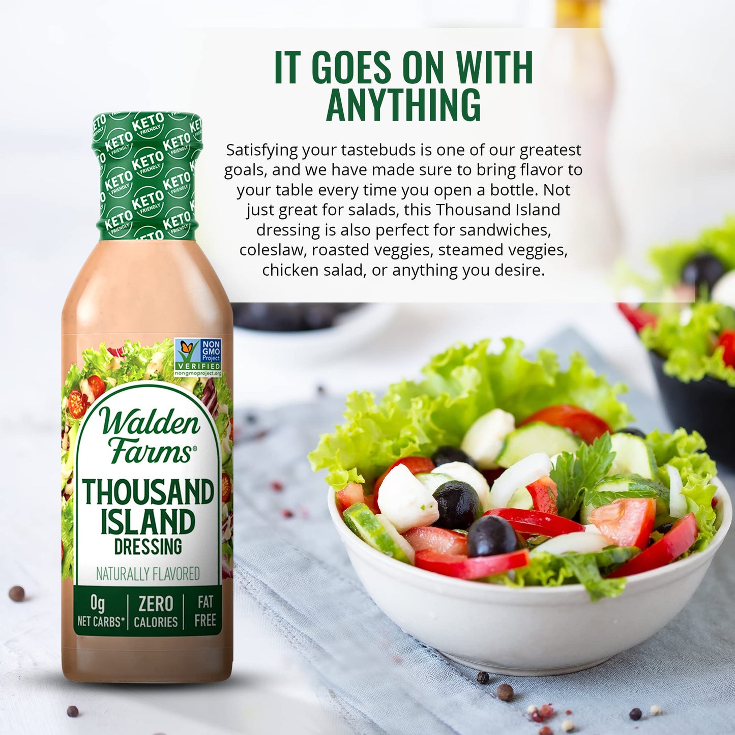 Walden Farms Sugar Free Thousand Island Dressing, 12 Fl Oz (Pack Of 6)