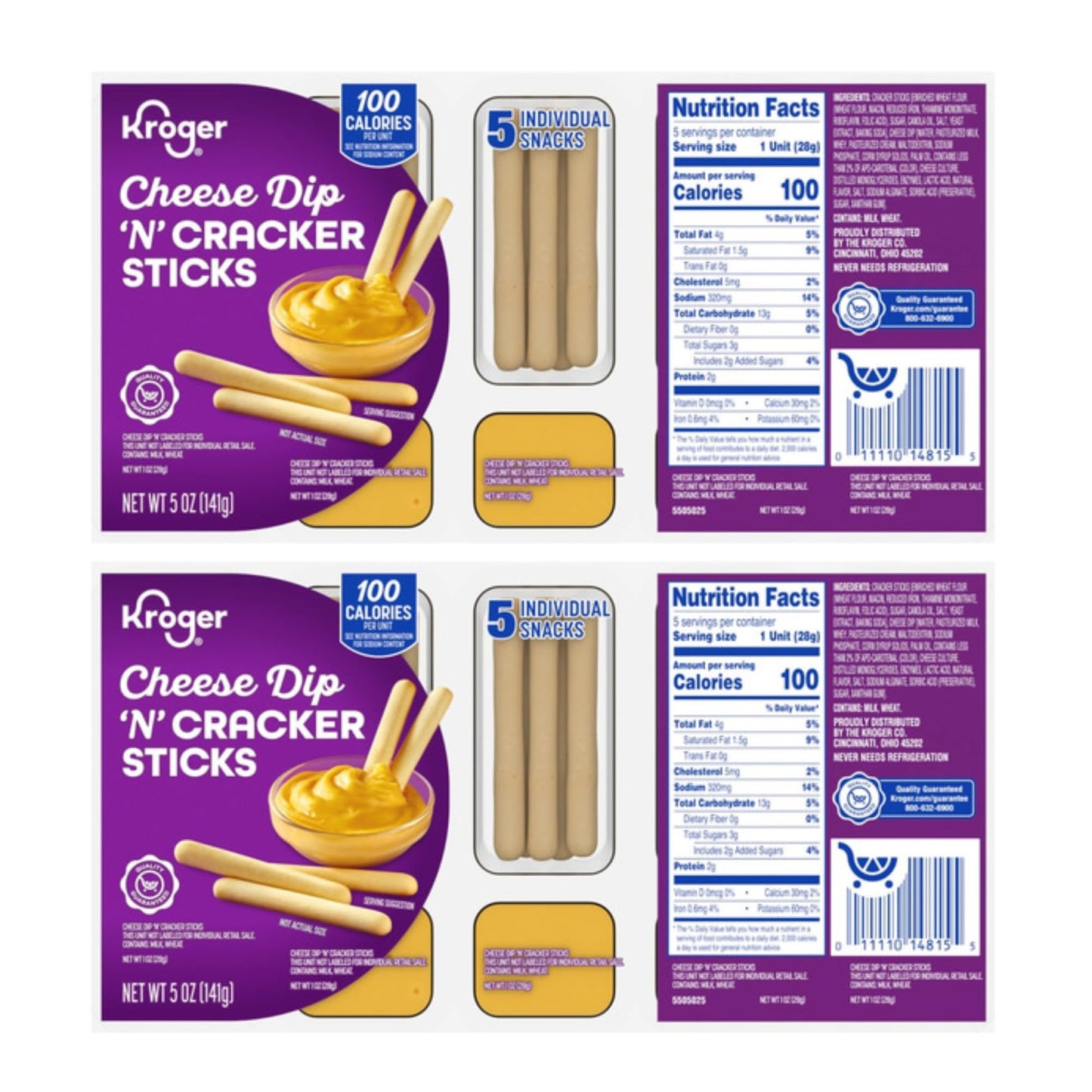 Cheese Dip N Cracker Sticks 5 ct 1 oz, 2 Packs