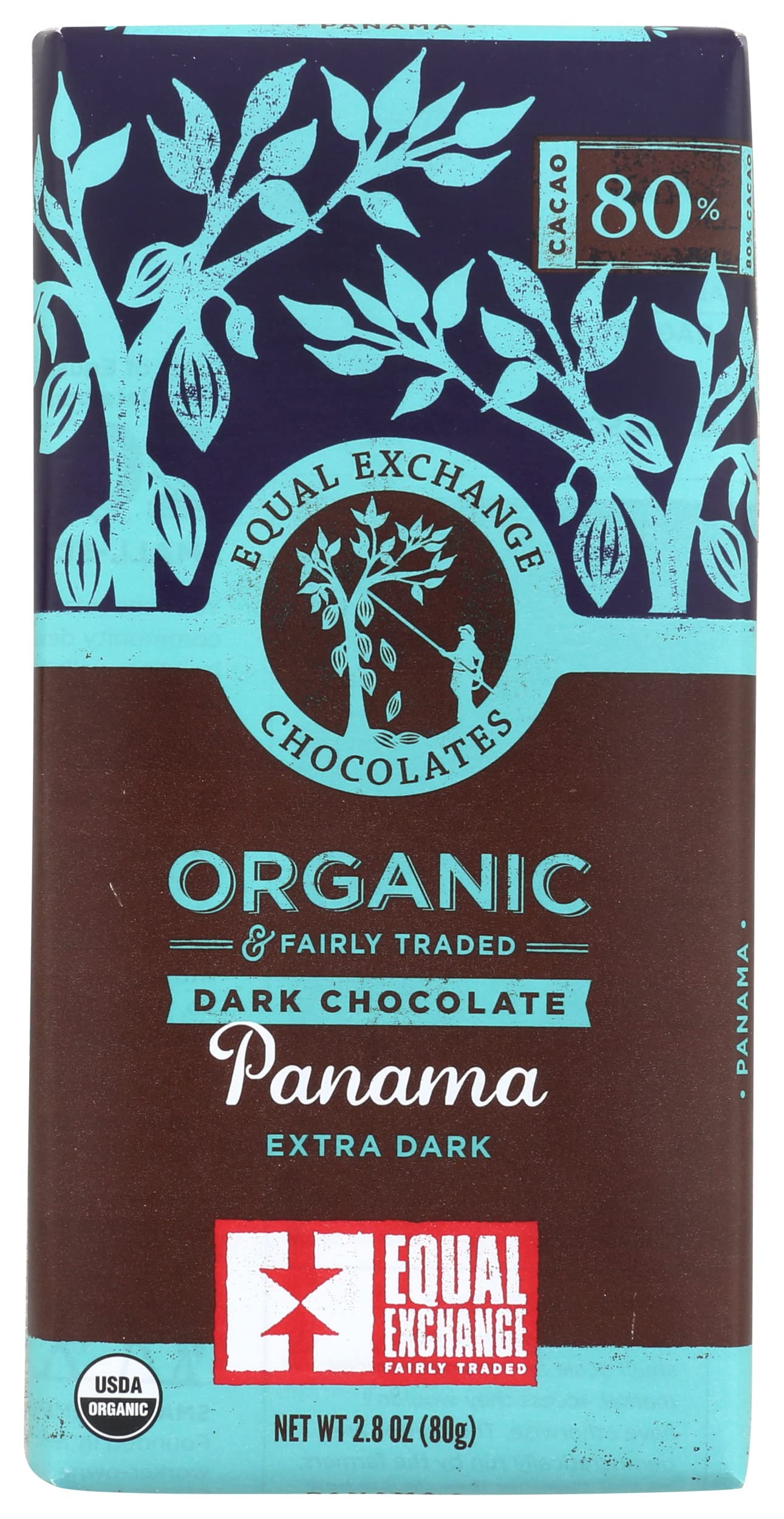 Equal Exchange, Organic Panama Extra Dark Chocolate Bar 2.8 oz Pack of 12
