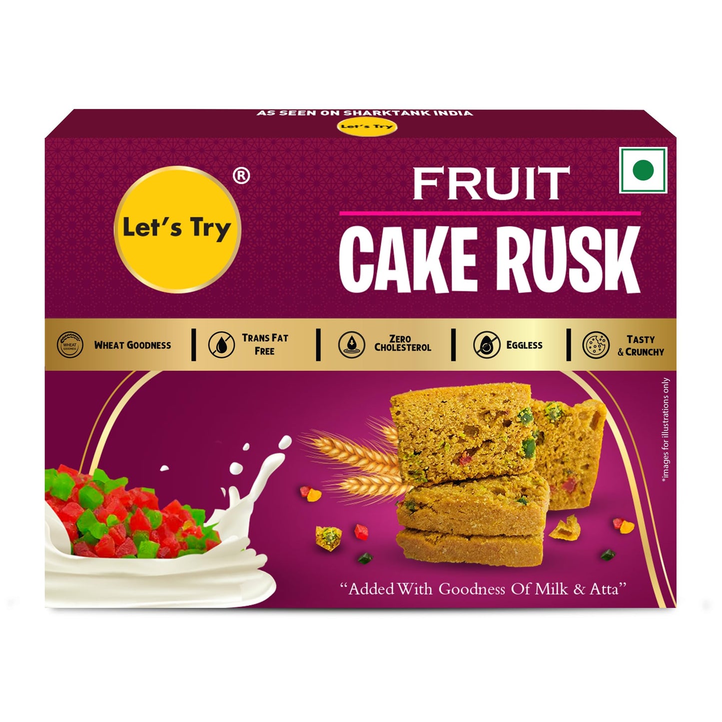 Lets Try Fruit Cake Rusk with Goodness of Milk & Atta