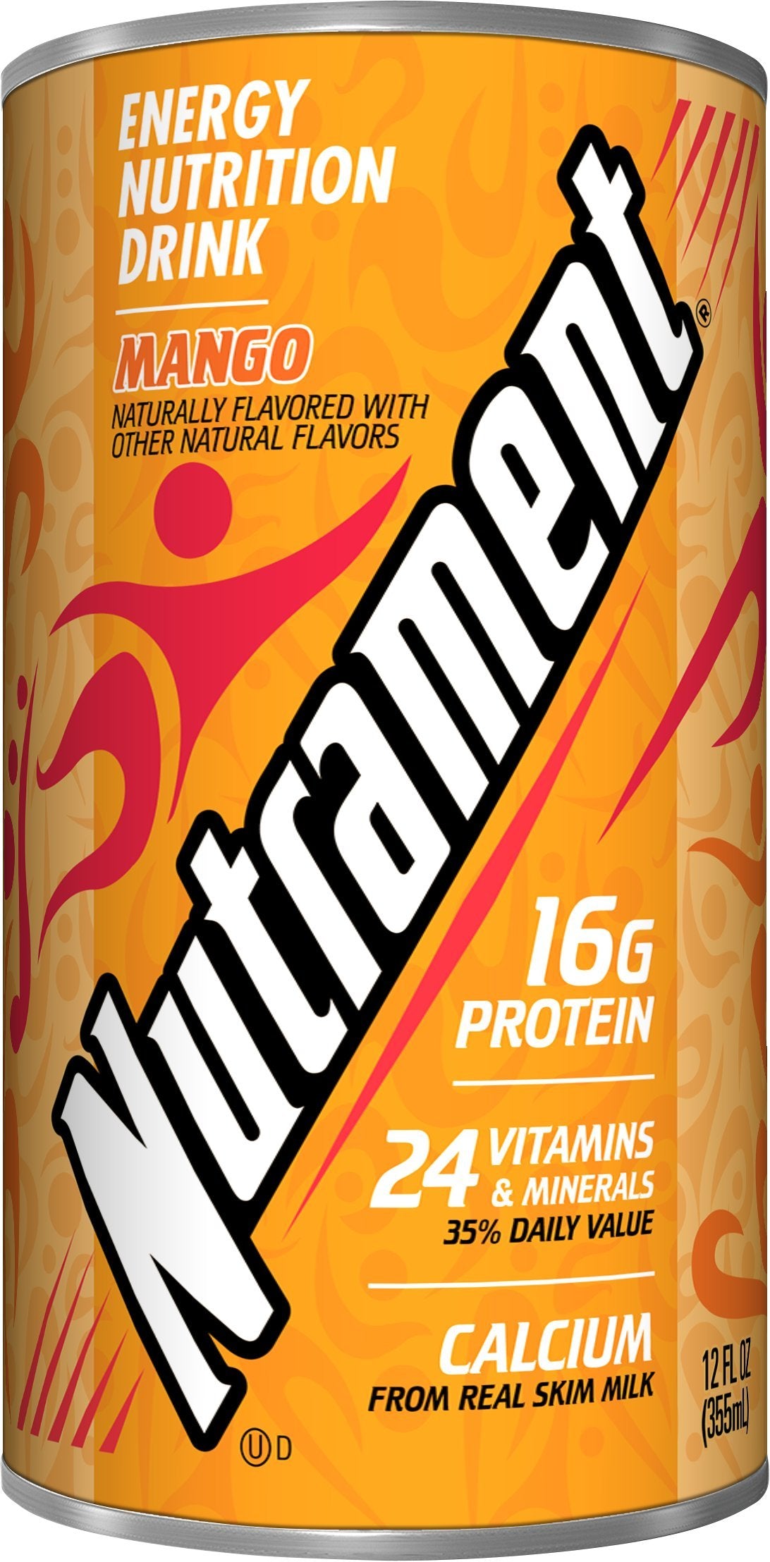 Nutrament Nutritional Drink, Mango Flavor, 12 Fl Oz, Pack of 12
