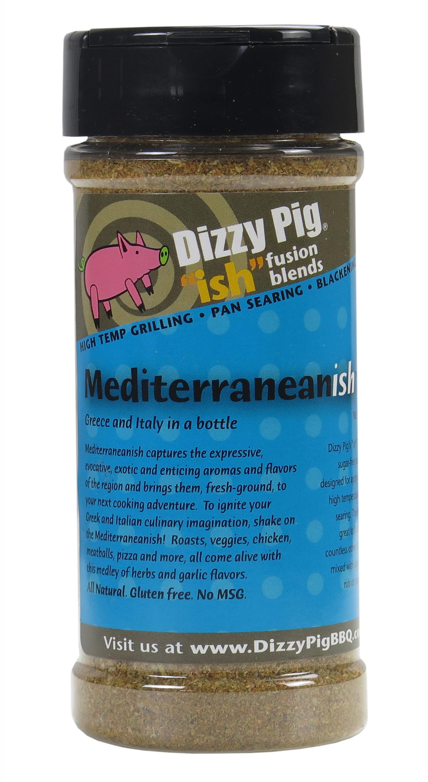 Dizzy Pig ish Fusion Mediterranean-ish Greek & Italian Seasoning (8oz Shaker) - Seasons 30+lbs of Food - Hand Made in the USA -