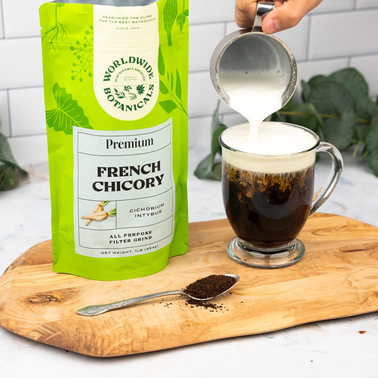 Worldwide Botanicals Chicory Root - 1 Pound, Caffeine-Free, Prebiotic, Kosher, Brew Like Coffee
