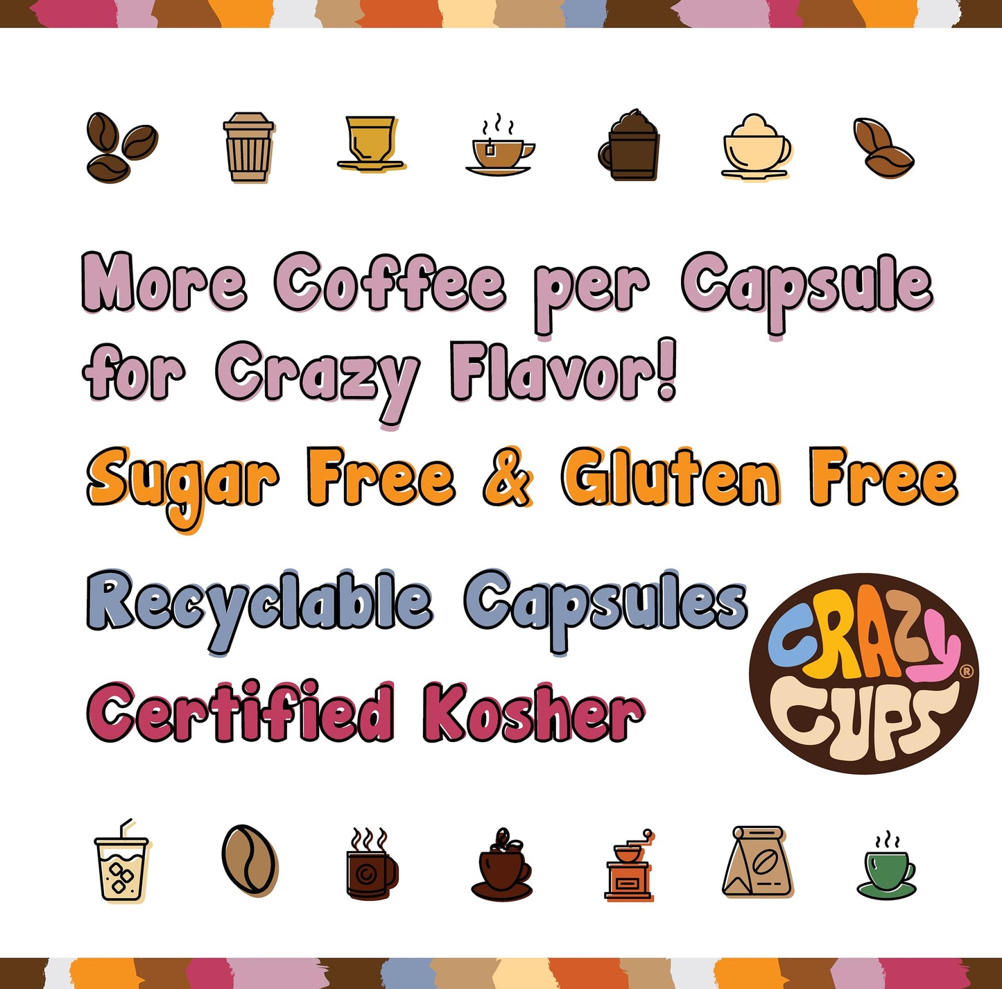 Crazy Cups Flavored Coffee Pods for Keurig, Better Than Hazelnut, 22 Count, Recyclable