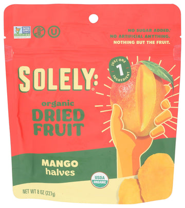 Solely Organic Dried Mango Halves Large (Pack Of 1) One Ingredient Vegan Non-Gmo No Added Sugar