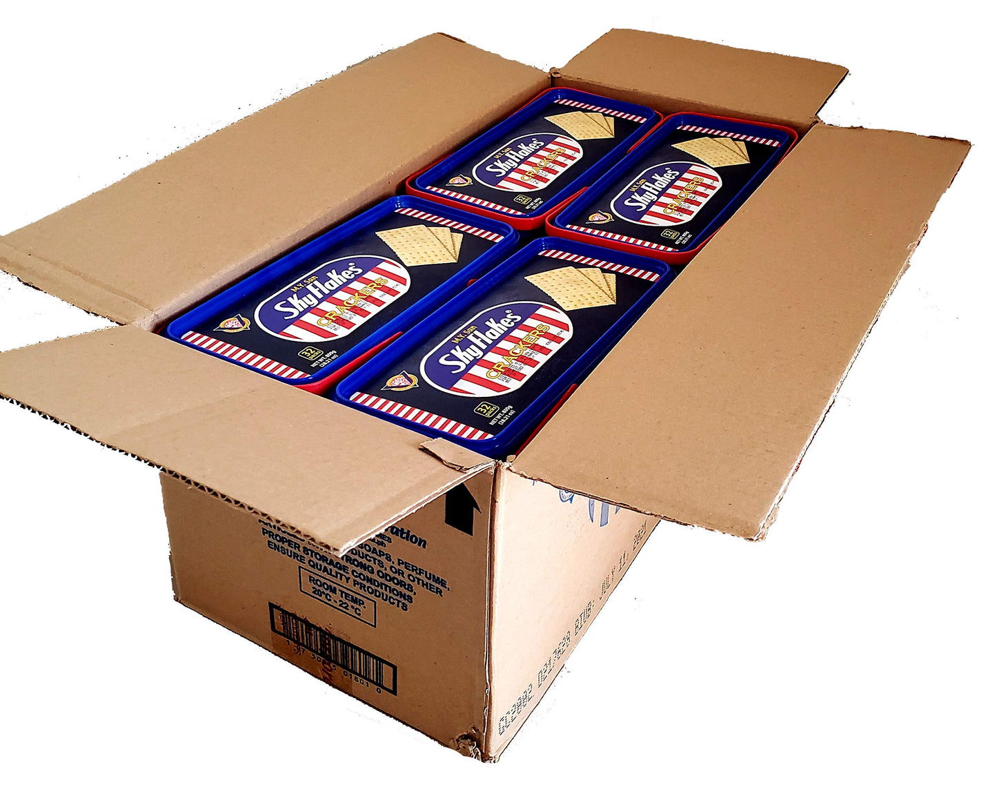 Skyflakes Crackers - 8 Plastic Containers of M.Y. San Sky Flakes Crackers Individually Wrapped Cracker Packs