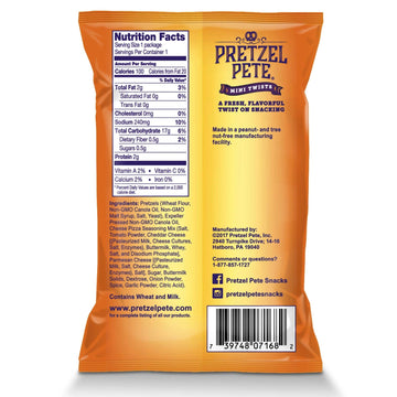 Pretzel Pete Salted Caramel & Cheese Pizza Seasoned Mini Twist Pretzels, 100 Calories, Sampler Pack, Non-GMO, Small Batch, Bold