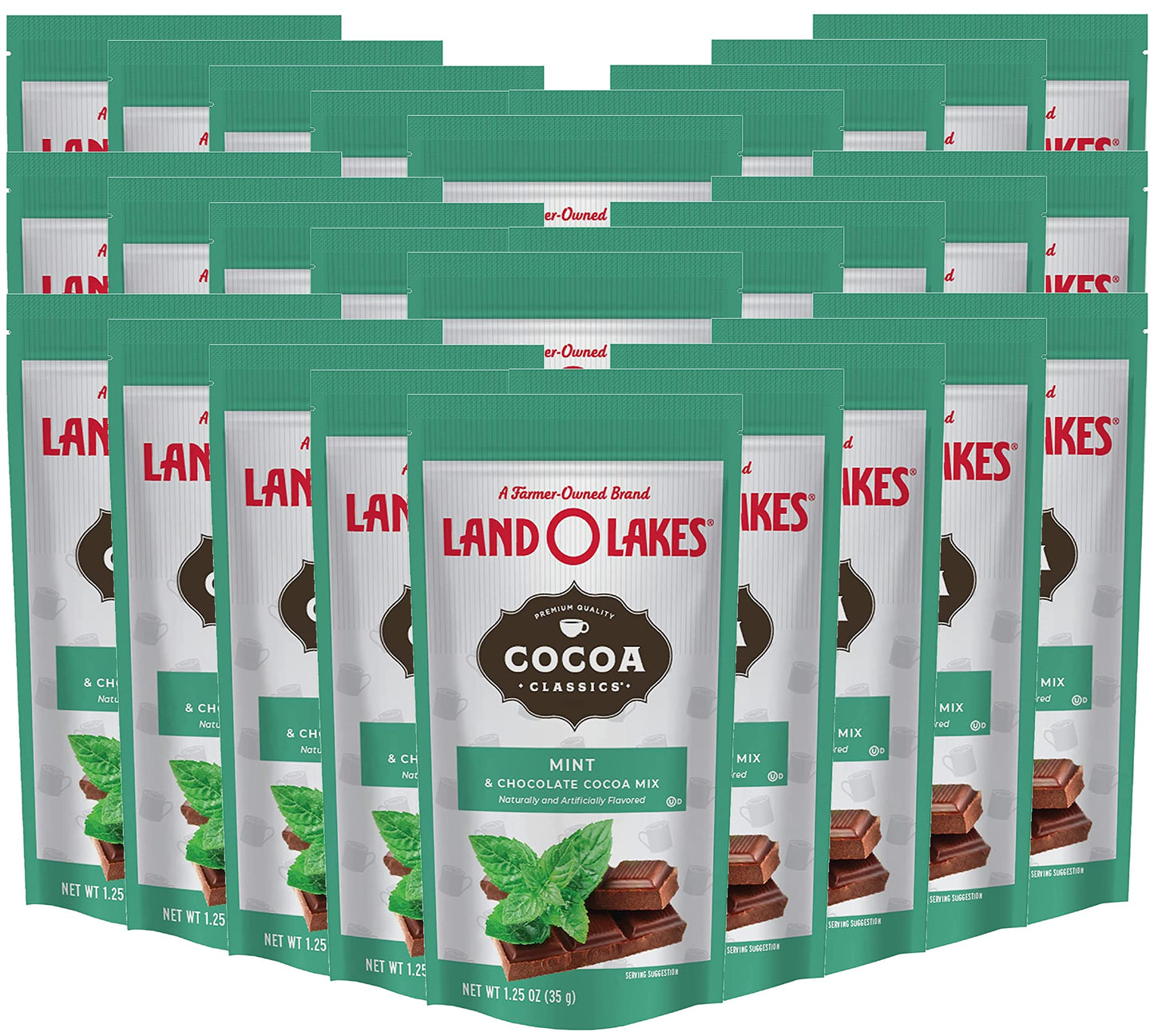 Land O Lakes Hot Cocoa Mix, Mint, 1.25 oz (35g), 30 Packets