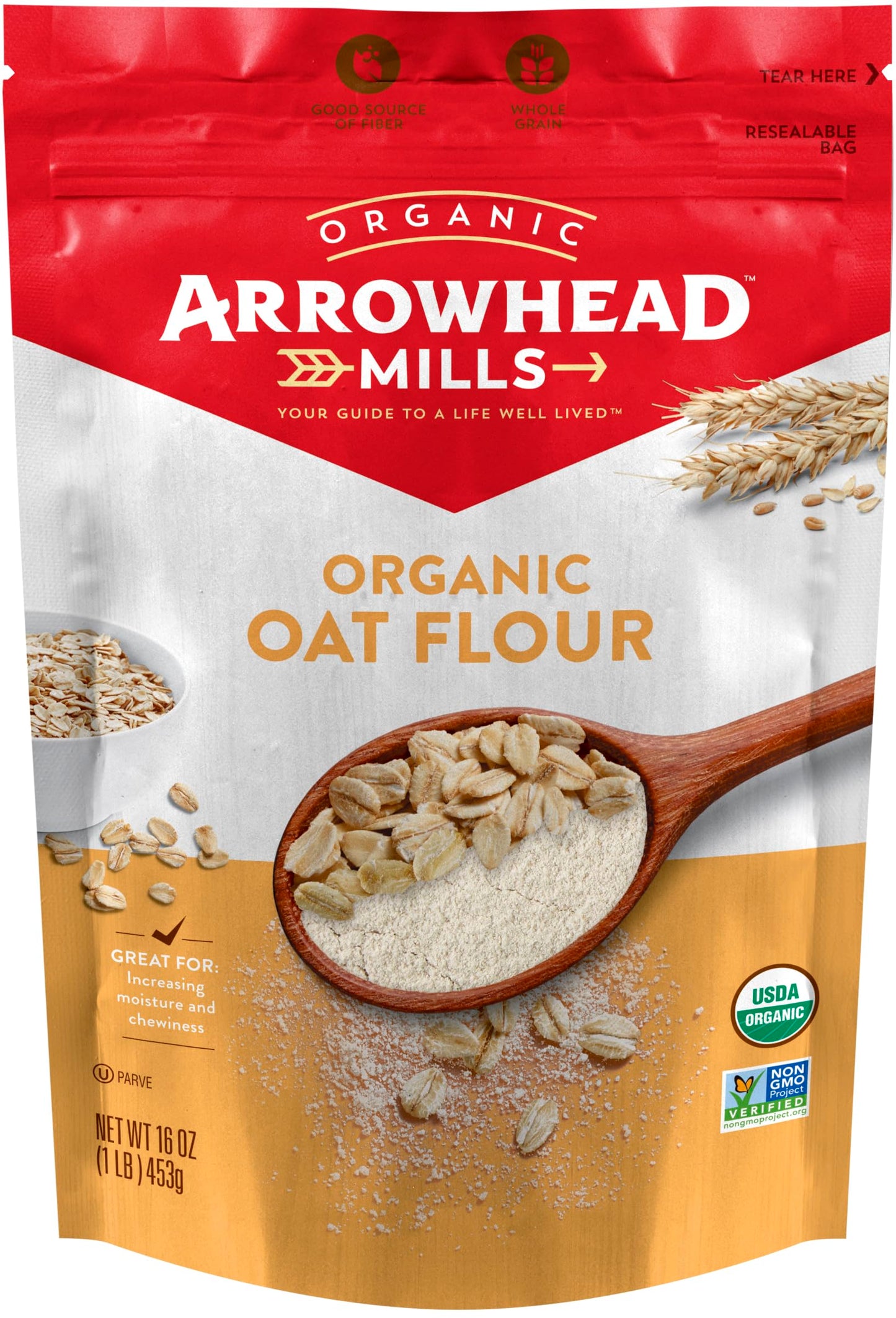 Arrowhead Mills Organic Oat Flour 16 Ounce Bag