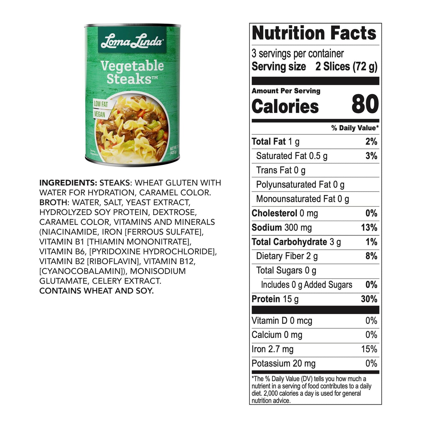 Loma Linda - Plant-Based Meats (Vegetable Steaks (15 oz.), 3 Pack)