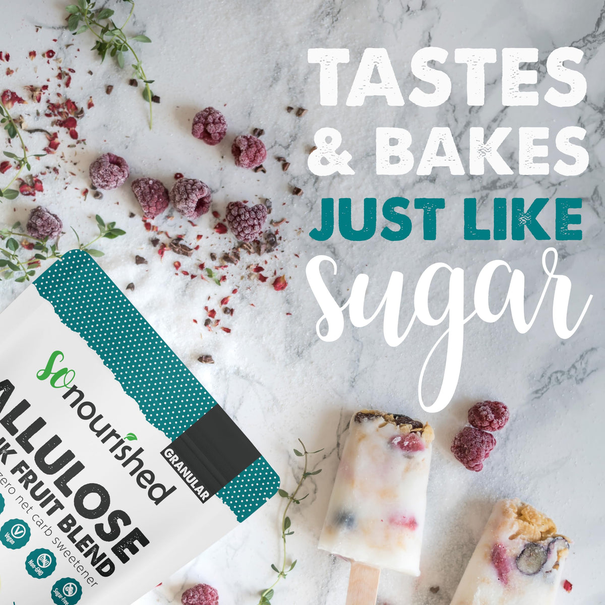Monk Fruit Sweetener With Allulose Granular - 1:1 Sugar Substitute, Keto - 0 Calorie, 0 Net Carb, Non-Gmo (1 Lb / 16 Oz)