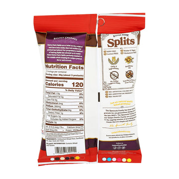 UNIQUE SNACKS Extra Dark Splits Pretzels, Vegan, OU Kosher, Non-GMO, 2.12 Oz. Bag, Pack of 24