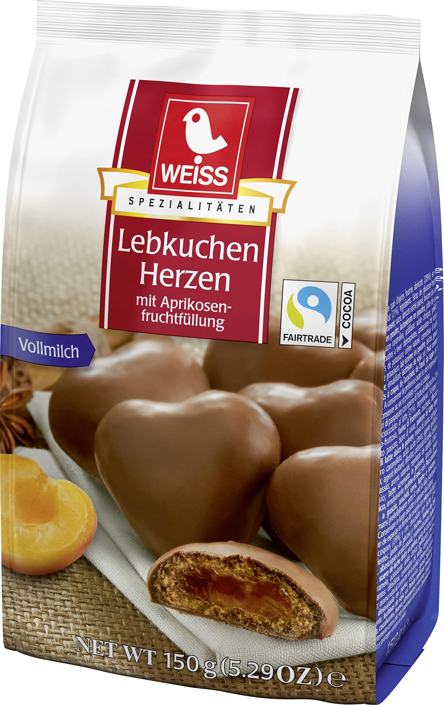Weiss Filled Gingerbread Hearts, Milk Chocolate, 5.29 oz
