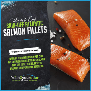 Fresh Atlantic Salmon Fillets, Best Premium Quality In The Us, Center Cut, Perfectly Trimmed, 22 X 6 Oz. (8.25 Lb.) - Kosher, Re