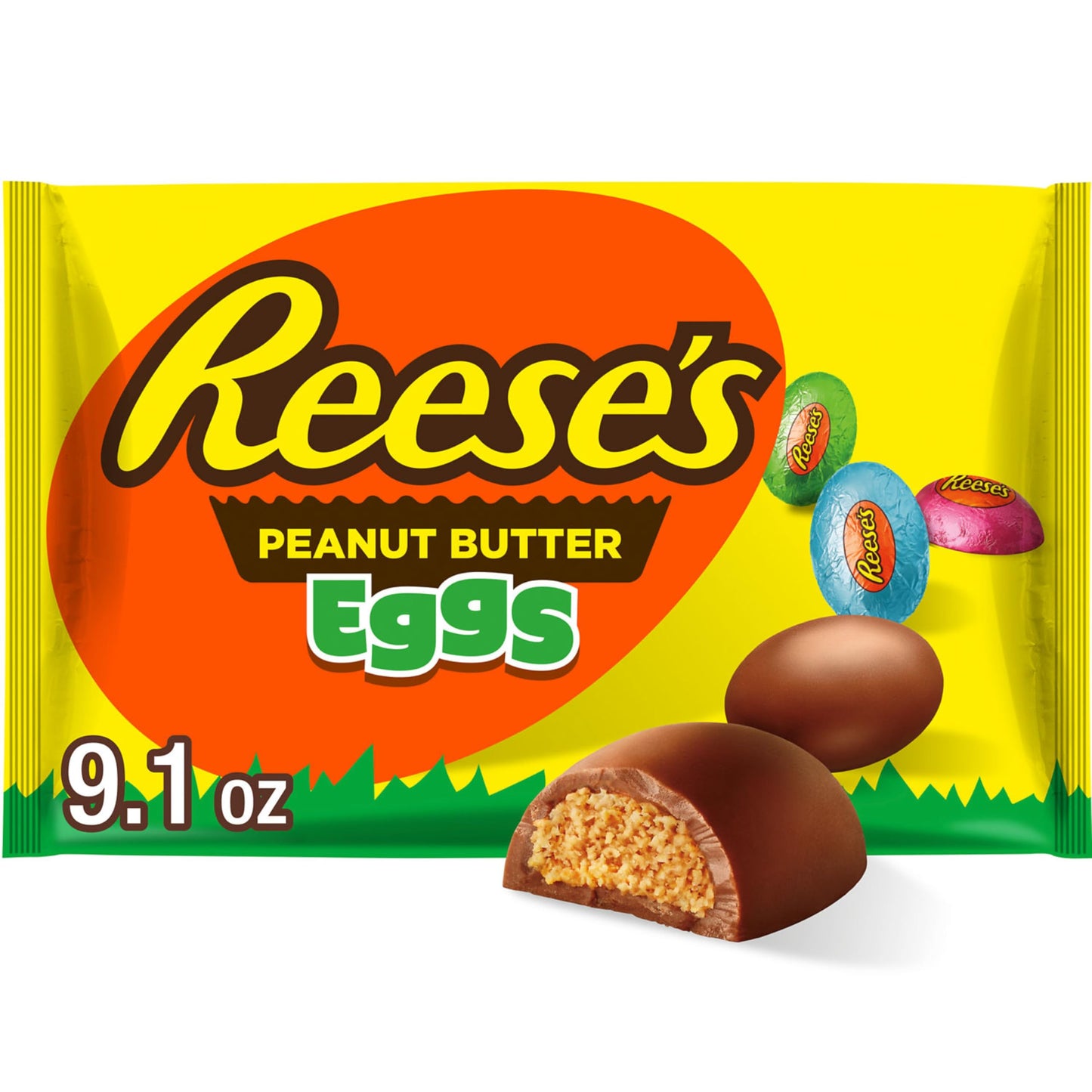 REESES Milk Chocolate Peanut Butter Creme Eggs, Easter Candy Bag, 9.1 oz