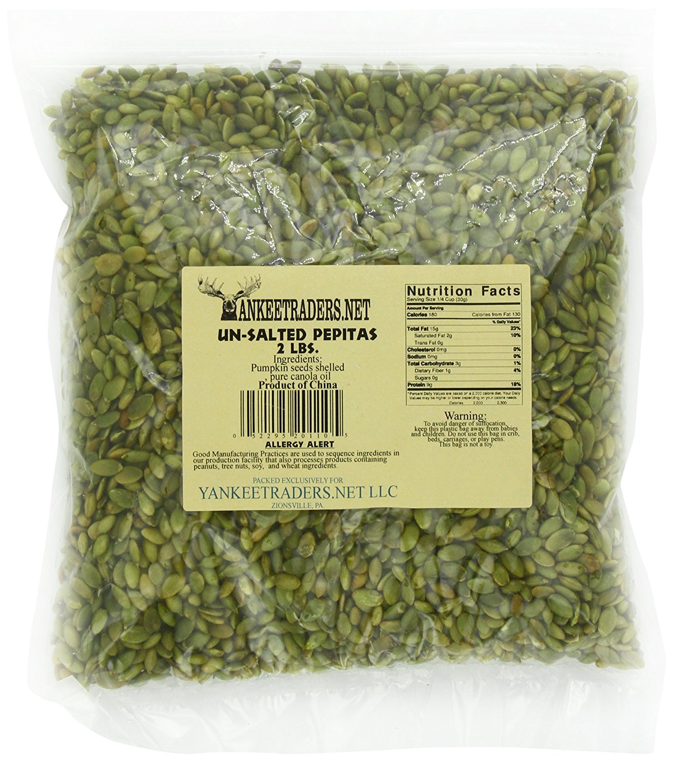 Yankeetraders Pepitapumpkin Seeds Roasted No Salt Added 2 Lb