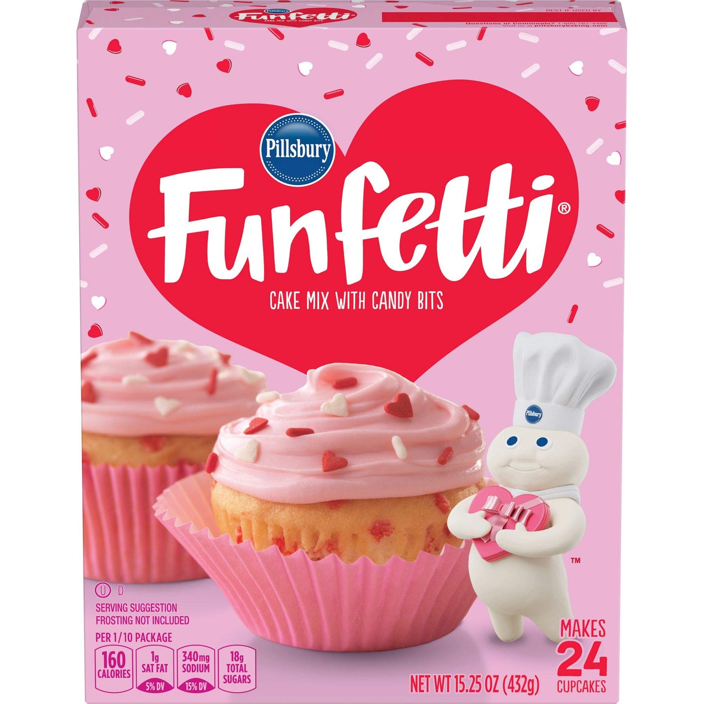 Valentines Funfetti Cake Mix plus Funfetti Vanilla Frosting Bundle