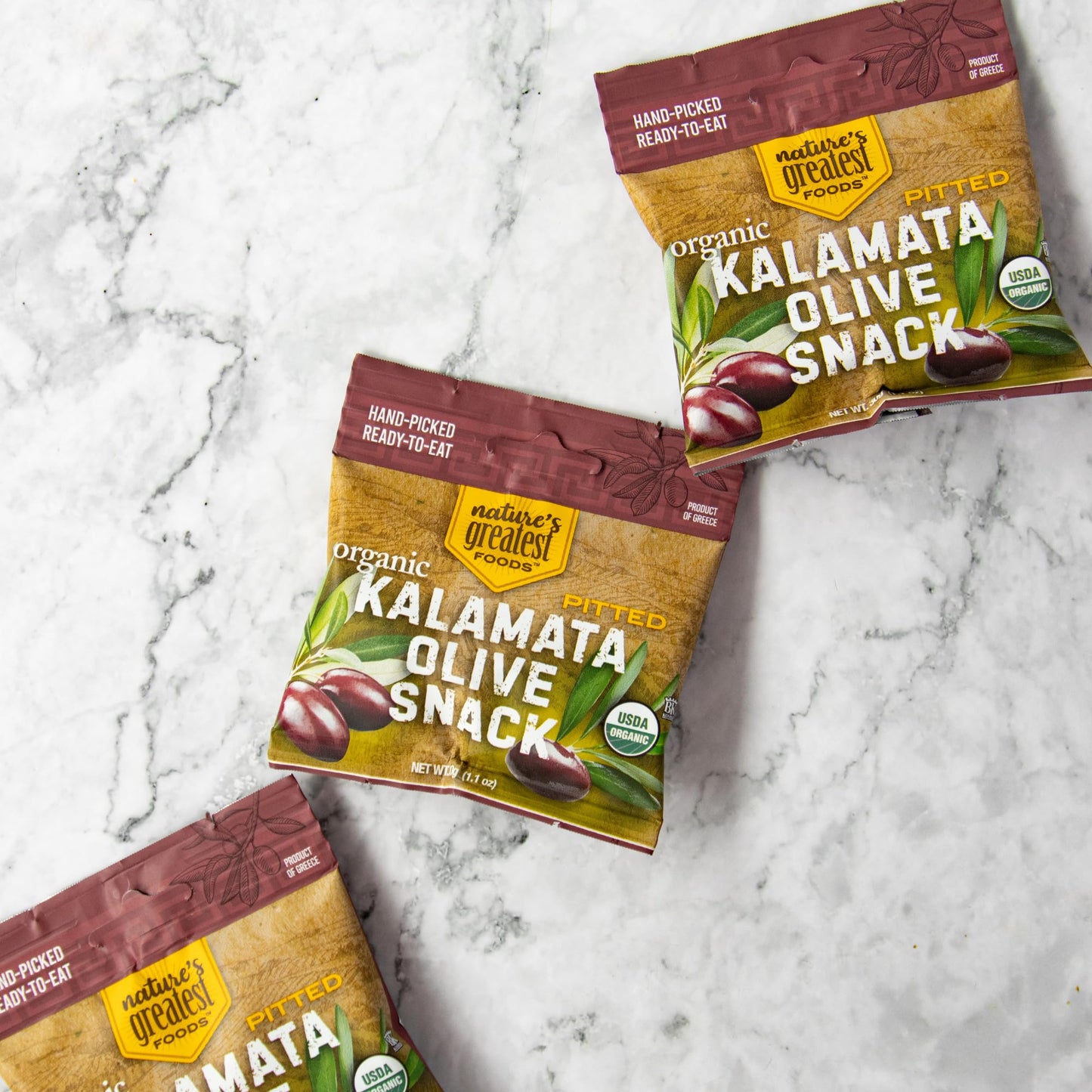 Organic Kalamata Pitted Olive Snack By Nature’S Greatest Foods – 1.1 Oz – Ready To Eat, Freshly Seasoned, Low Calorie & Nutritious, Gluten Free, Kosher, Product Of Greece (Pack Of 24)