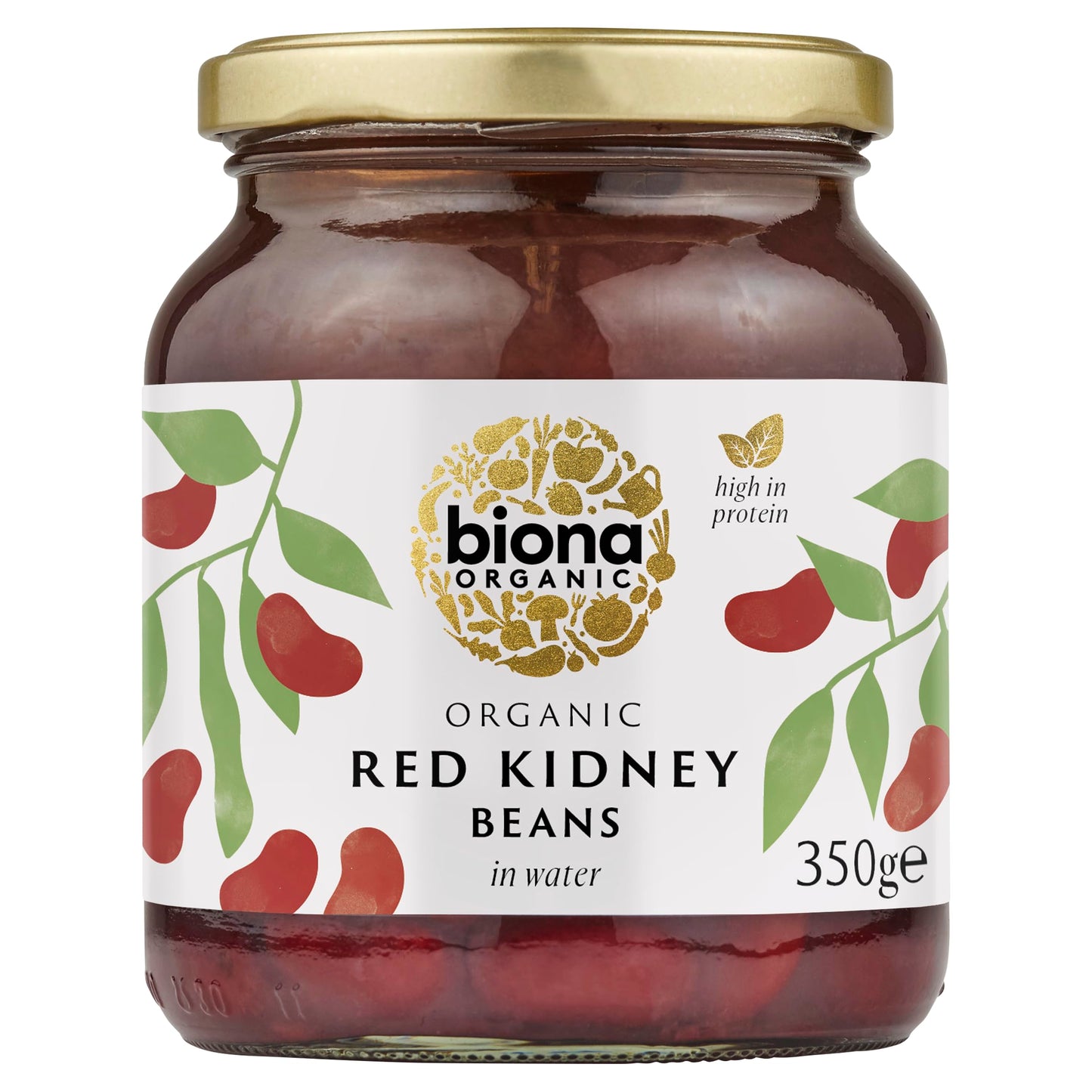 Biona Organic Kidney Beans - in Glass jars 350g - 2 Pack