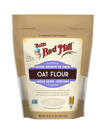 Bob s Red Mill Whole Grain Oat Flour, 20oz (Pack of 4) - Whole Grain, Vegan, Kosher