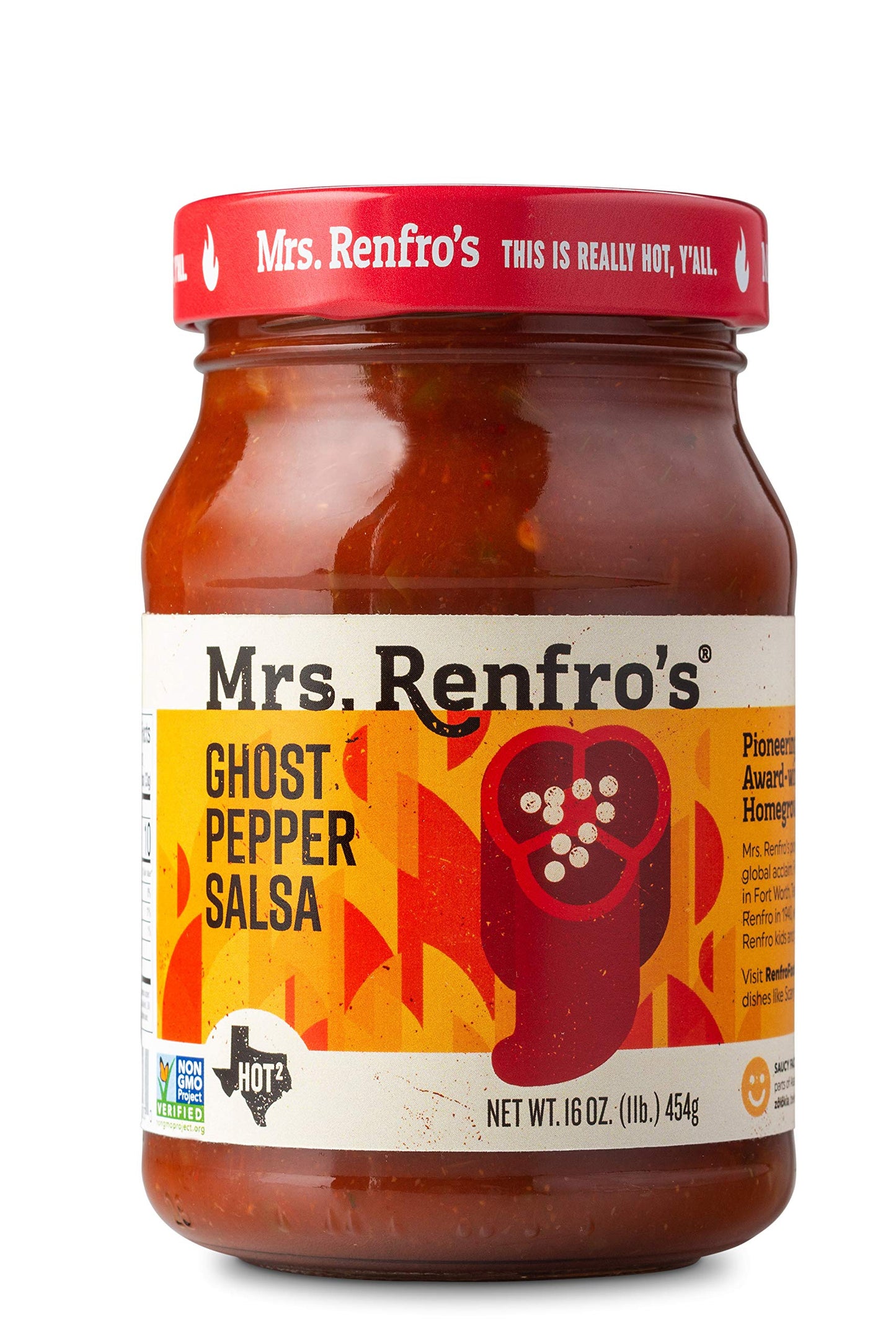 Mrs. Renfros Ghost Pepper Salsa, 16 oz (4 Pack)