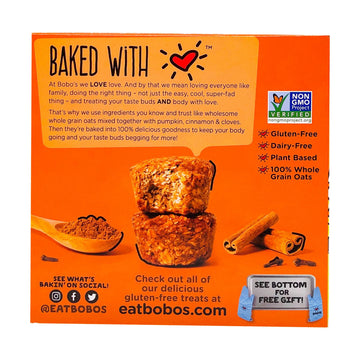 Bobo's Pumpkin Spice Oat Bites, 13 Ounce - Delicious Oat Bars, Perfect Snack
