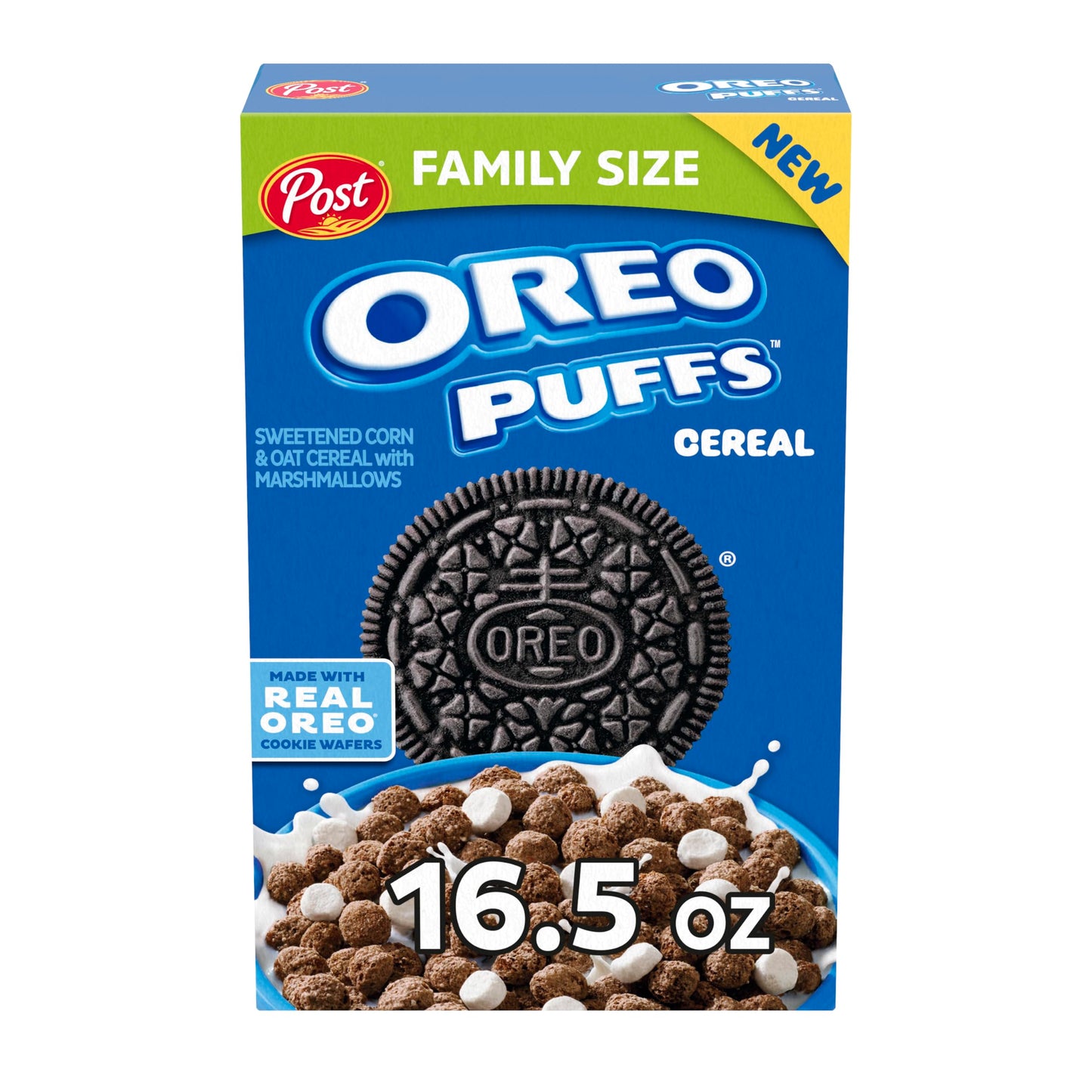 Post OREO PUFFS Cereal, Chocolate Breakfast Cereal, 16.5 oz box